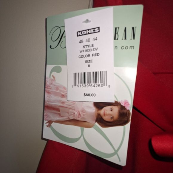 New Bonnie Jean Red Sleeveless Dress Lace Sequins High Low Style Size 7 Hi-Lo - Picture 6 of 7